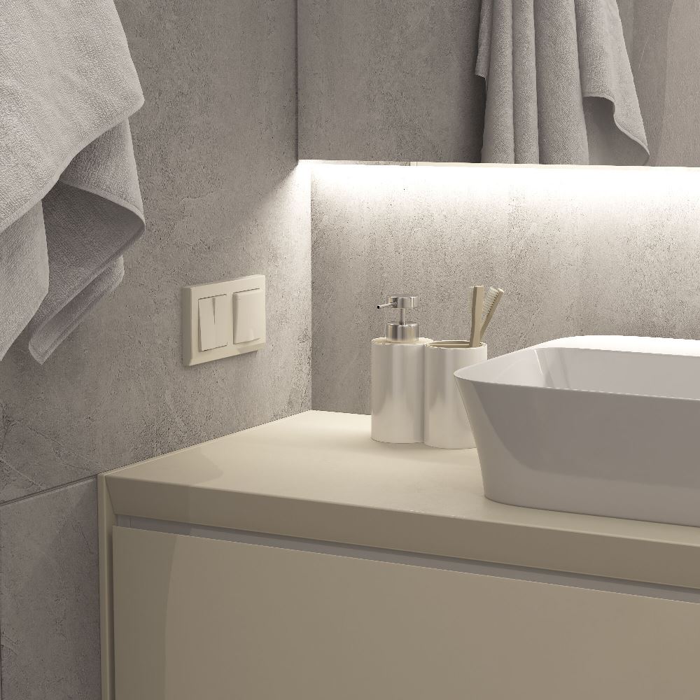 Рамка из поликарбоната Werkel Stark на 2 поста Слоновая кость W0021803 — изображение 2