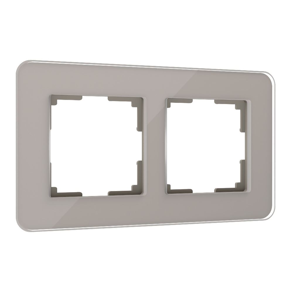 Рамка стеклянная Werkel Elite на 2 поста Дымчатый W0022417