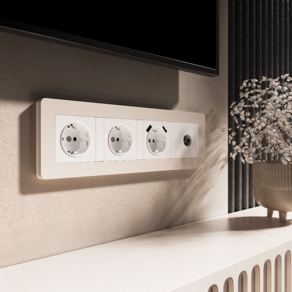 Рамка из поликарбоната Werkel Split на 4 поста Айвори / Белый W0043066 — изображение 2