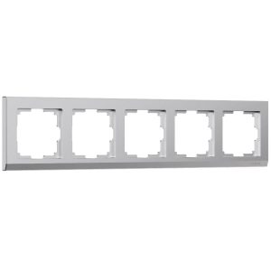 Рамка из поликарбоната Werkel Stark на 5 постов Серебряный матовый W0051865