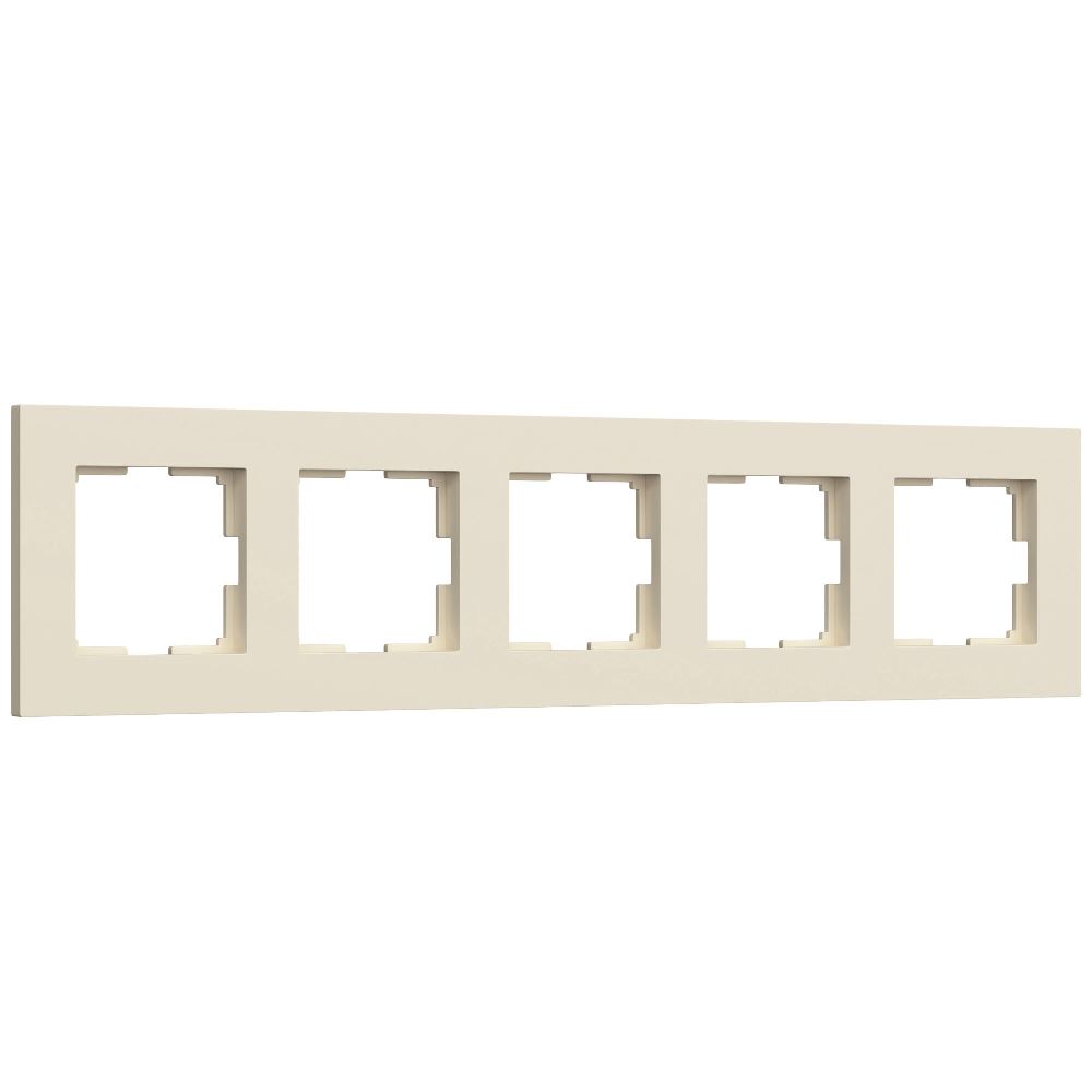 Рамка из поликарбоната Werkel Slab на 5 постов Айвори W0052962