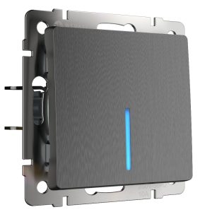 Выключатель одноклавишный встраиваемый проходной Werkel с подсветкой Графит W1112104