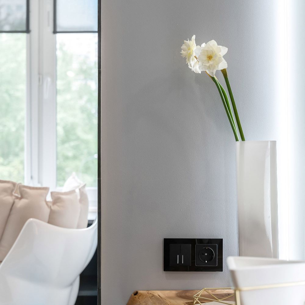 Выключатель двухклавишный встраиваемый Werkel с подсветкой Черный матовый W1120108 — изображение 3