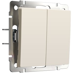 Выключатель двухклавишный встраиваемый с самовозвратом Werkel Айвори матовый W1122462