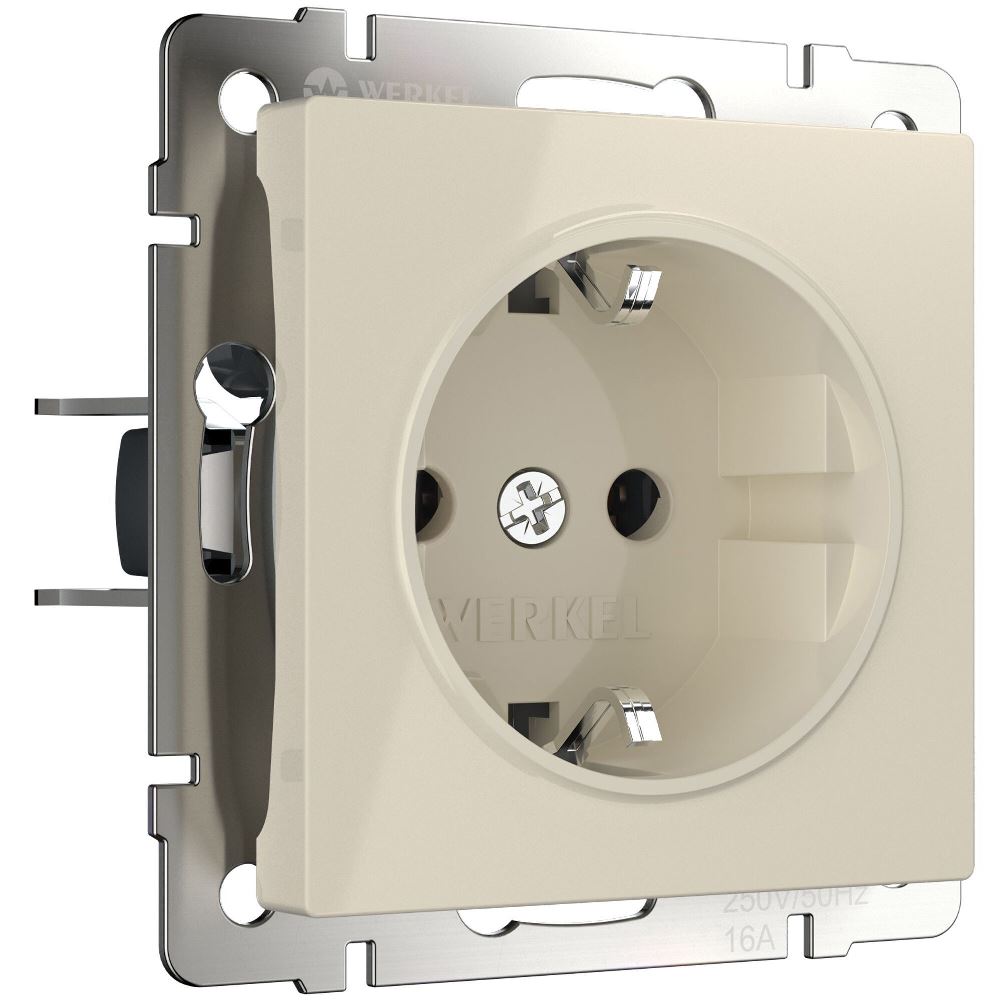 Розетка встраиваемая Werkel с заземлением Слоновая кость W1171003