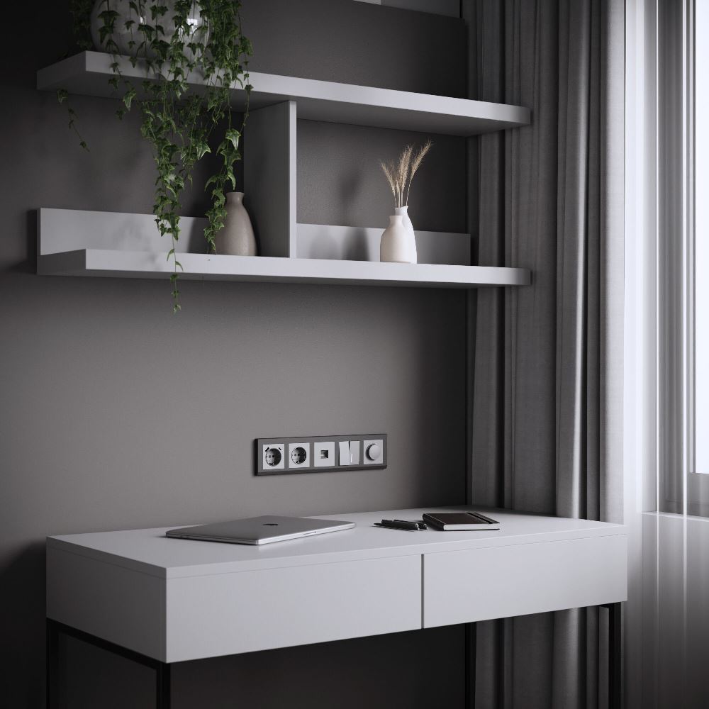 Розетка встраиваемая Ethernet Werkel RJ-45 Серебрянный матовый W1181065 — изображение 3