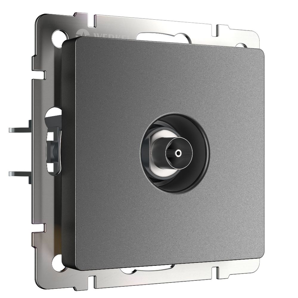 ТВ-розетка встраиваемая оконечная Werkel Графит матовый W1183064