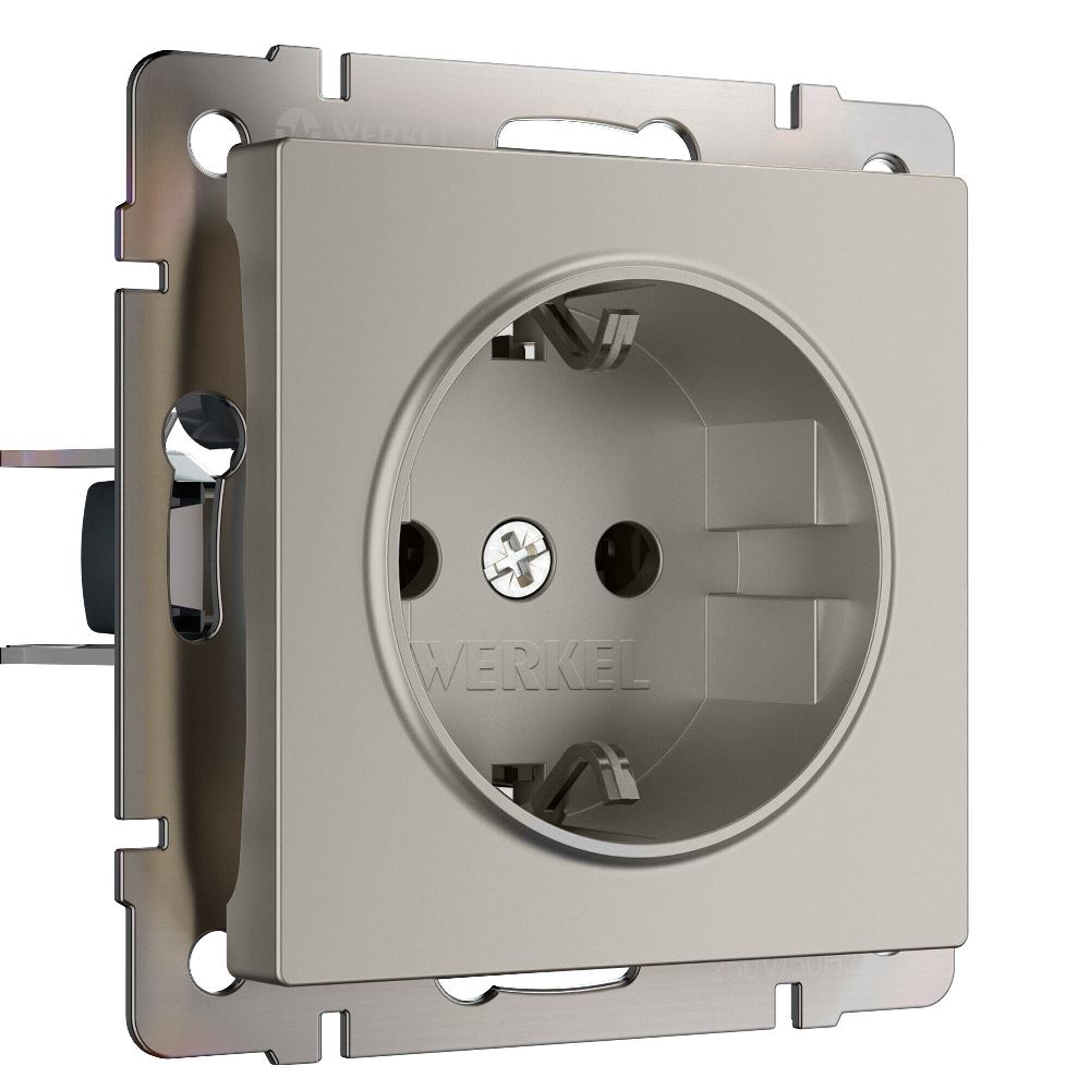 Розетка встраиваемая Werkel с заземлением Дымчатый W1271004