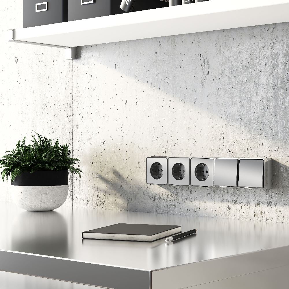 Розетка накладная Werkel Gallant с заземлением Серебряный W5071006 — изображение 3