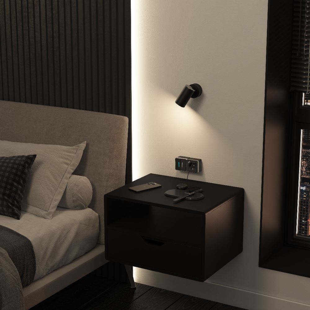 Розетка накладная Werkel Gallant с заземлением, шторками и USB тип A+C Черный / Хром W5071735 — изображение 3