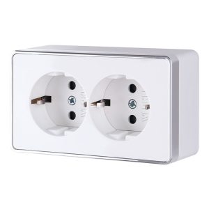 Розетка накладная двойная Werkel Gallant с заземлением Белый W5072101