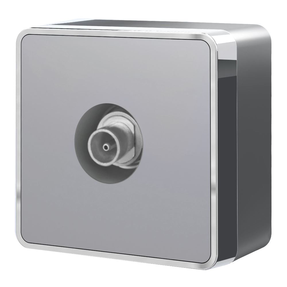 ТВ-розетка накладная оконечная Werkel Gallant Серебряный W5083006