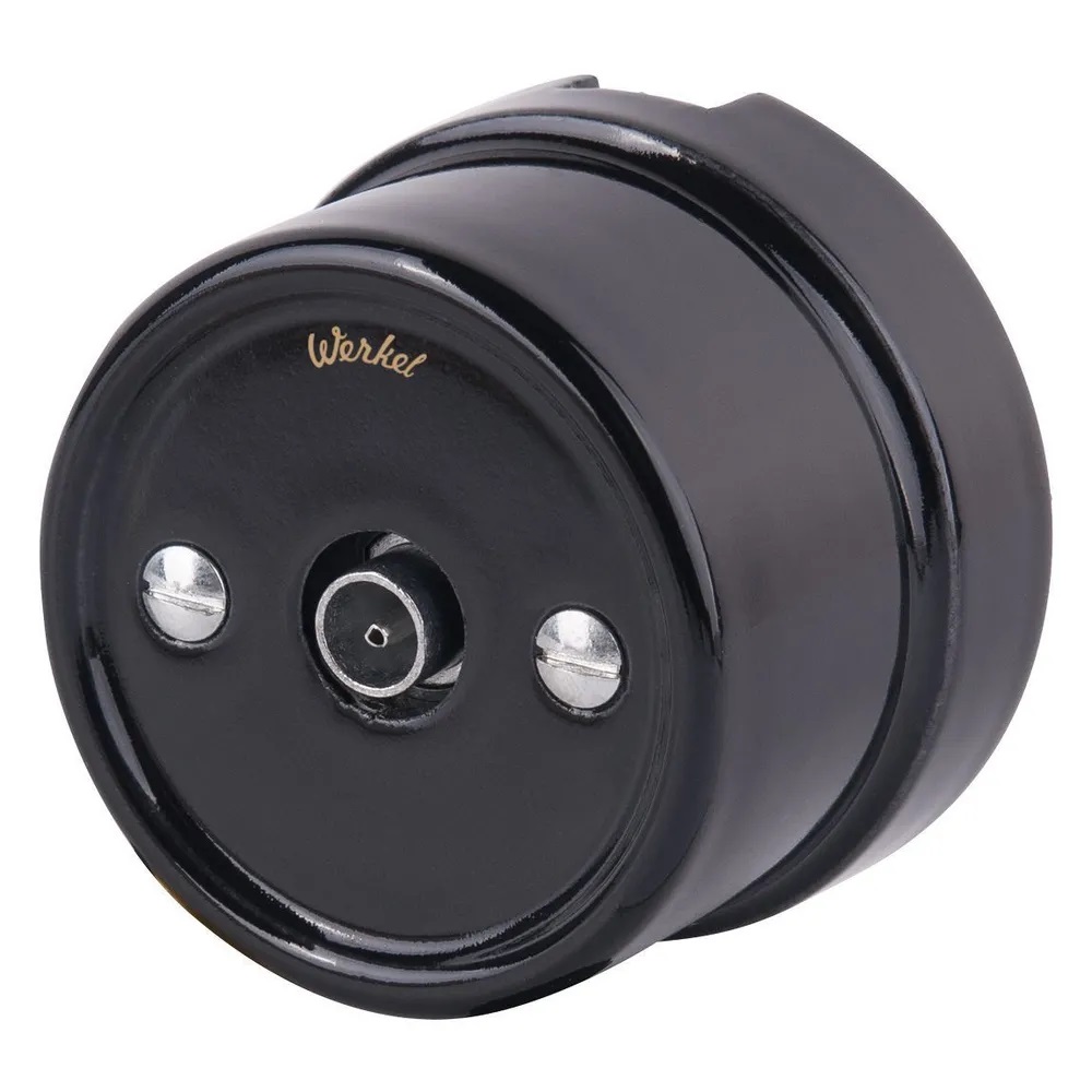 ТВ-розетка накладная оконечная Werkel Ретро Черный W5683008