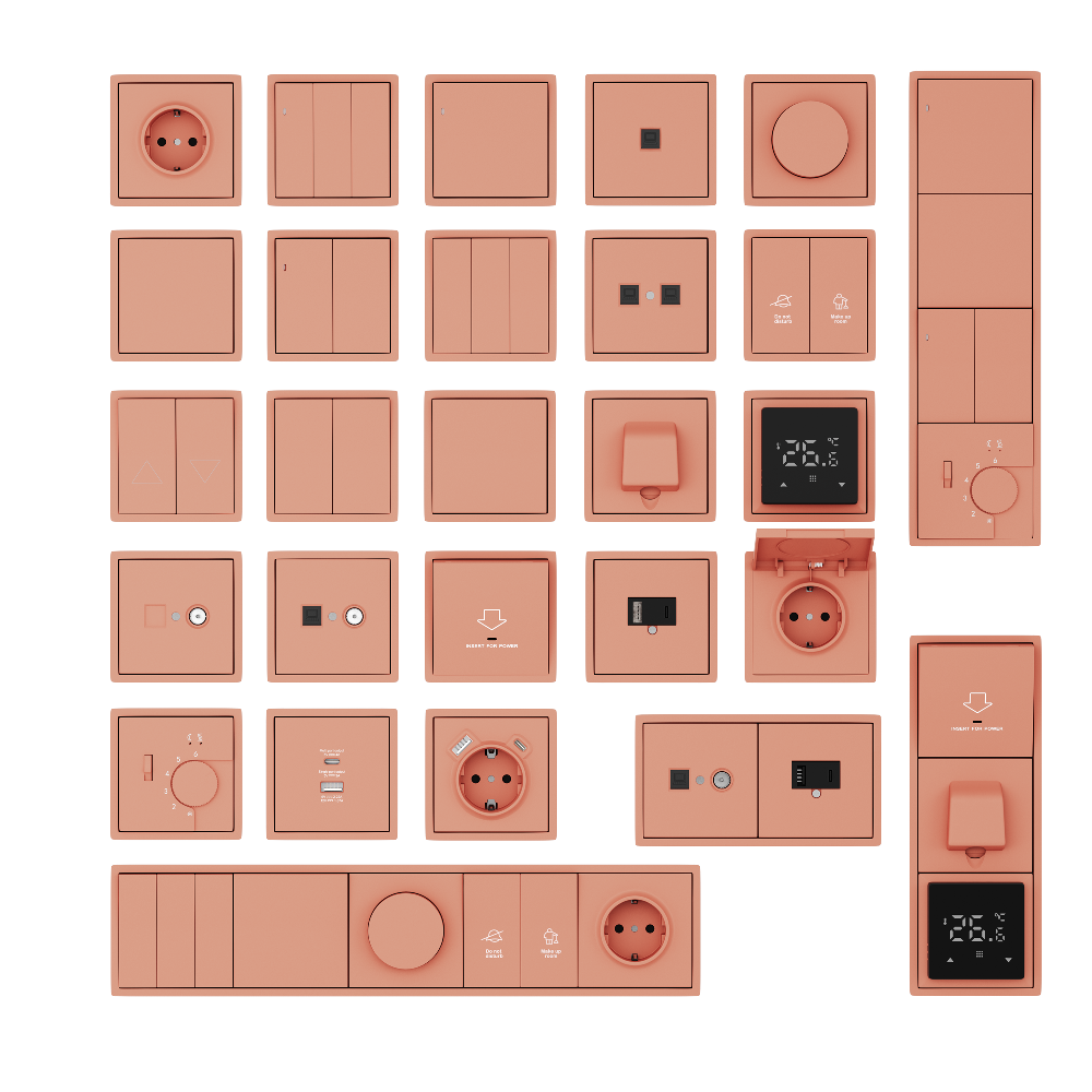 Выключатель одноклавишный встраиваемый Donel R98 с подсветкой Коралл матовый DA03101-DA29045 — изображение 3