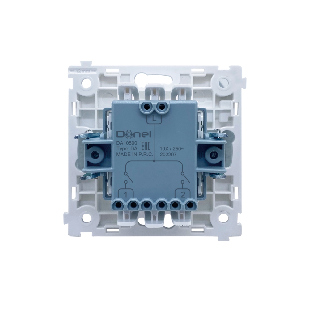 Выключатель двухклавишный встраиваемый Donel R98 Metal Никель DA10500-DA295NB — изображение 4