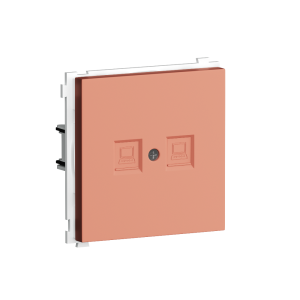 Розетка встраиваемая двойная Ethernet Donel R98 RJ45 2-я Cat.6/ClassE-8/8 Коралл матовый DA16600-DA86945