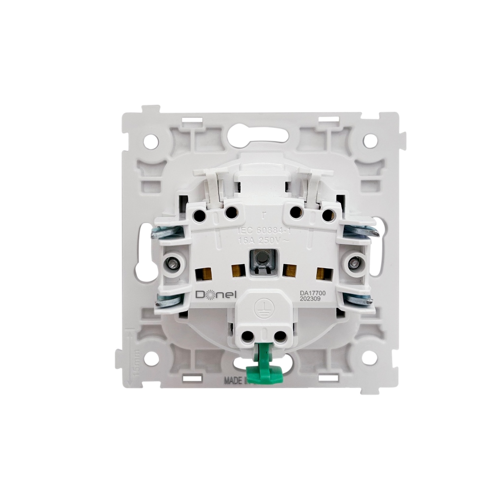 Розетка встраиваемая Donel R98 Schuko с заземлением и шторками на клеммах Сталь матовая DA17700-DA22037 — изображение 5