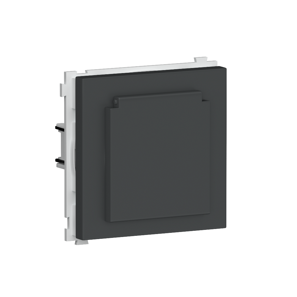 Розетка встраиваемая Donel R98 Schuko с крышкой и заземлением на клеммах Сталь матовая DA17700-DA45437 — изображение 2