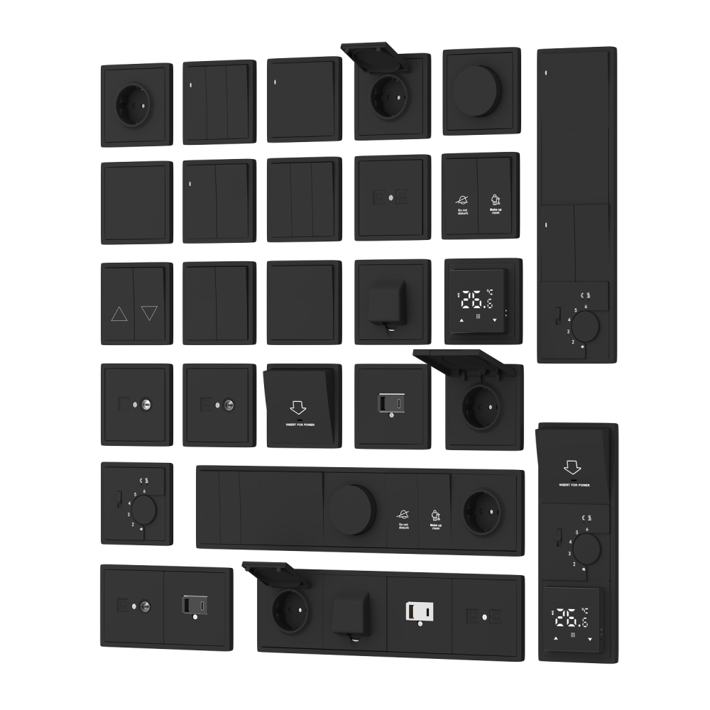 Розетка встраиваемая Donel R98 Schuko с заземлением и шторками на винтах Карбон матовый DA18800-DA22030 — изображение 3