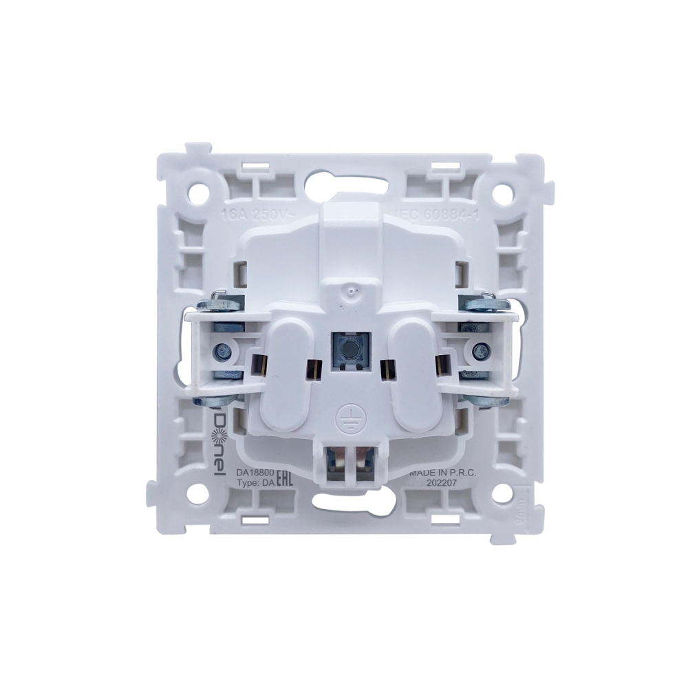 Розетка встраиваемая Donel R98 Schuko с заземлением и шторками на винтах Карбон матовый DA18800-DA22030 — изображение 4