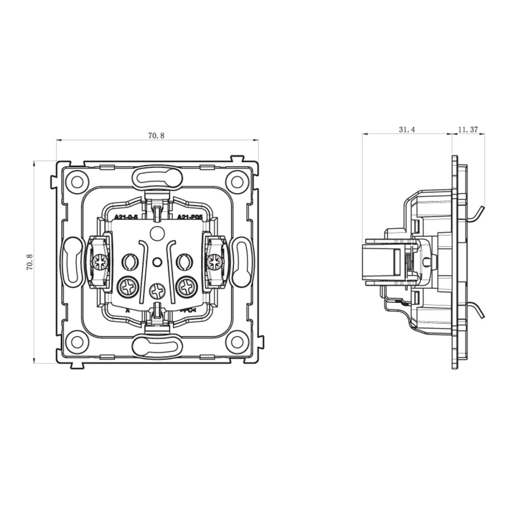 Розетка встраиваемая Donel R98 Schuko с заземлением и шторками на винтах Карбон матовый DA18800-DA22030 — изображение 6