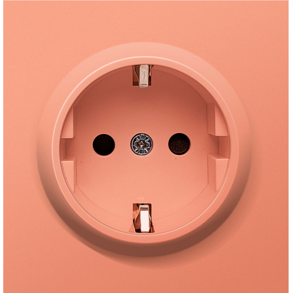 Розетка встраиваемая Donel R98 Schuko с заземлением и шторками на винтах Коралл матовый DA18800-DA22045 — изображение 2