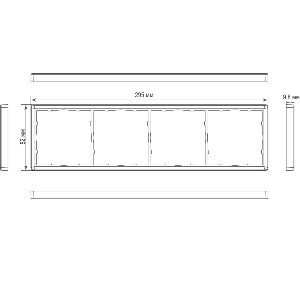 Рамка из металла Donel R98 Metal на 4 поста Никель DA214NB — изображение 3