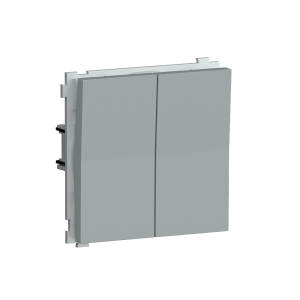 Выключатель двухклавишный встраиваемый Donel R98 звонкового типа Серый матовый DA25100-DA29540