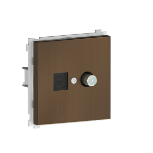 Розетка встраиваемая комбинированная Donel R98 Metal RJ45 + SAT Латунь DA30600-DA889ME