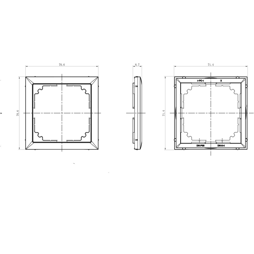 Рамка промежуточная Donel R98 для монтажа устройств Черный матовый DA40828 — изображение 3