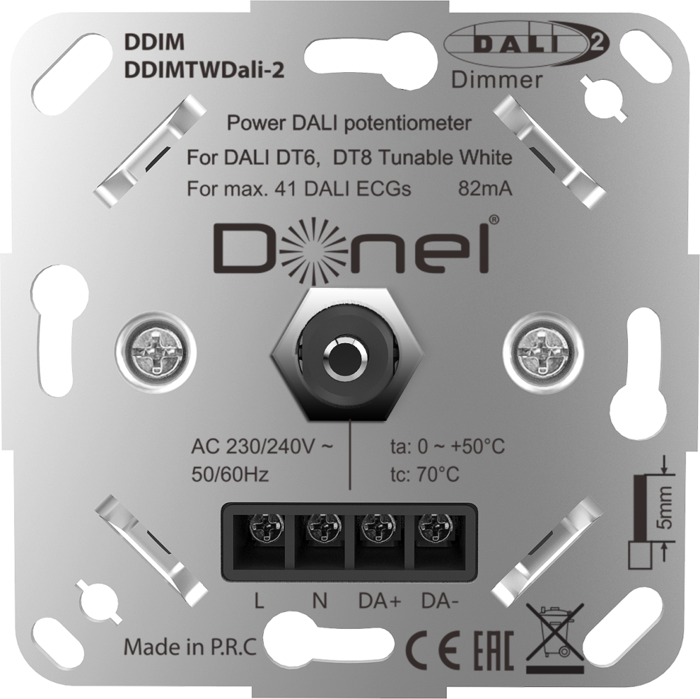 Диммер Donel R98 Metal Dali роторный Вороненая сталь DDIMTWDali-2-DA650GS — изображение 5