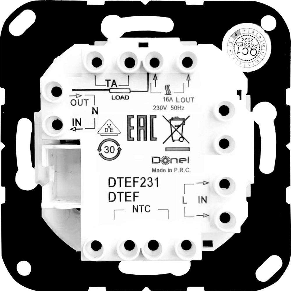 Терморегулятор механический Donel R98 с внешним датчиком пола Коралл матовый DTEF231-DA14945 — изображение 3
