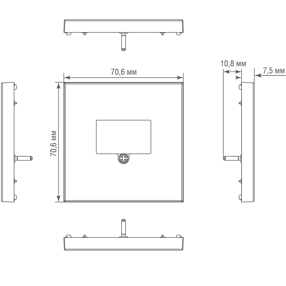 Розетка встраиваемая USB Donel R98 Metal 3.1A тип A, С Благородная сталь DUSB3100ANC-DA276ES — изображение 6