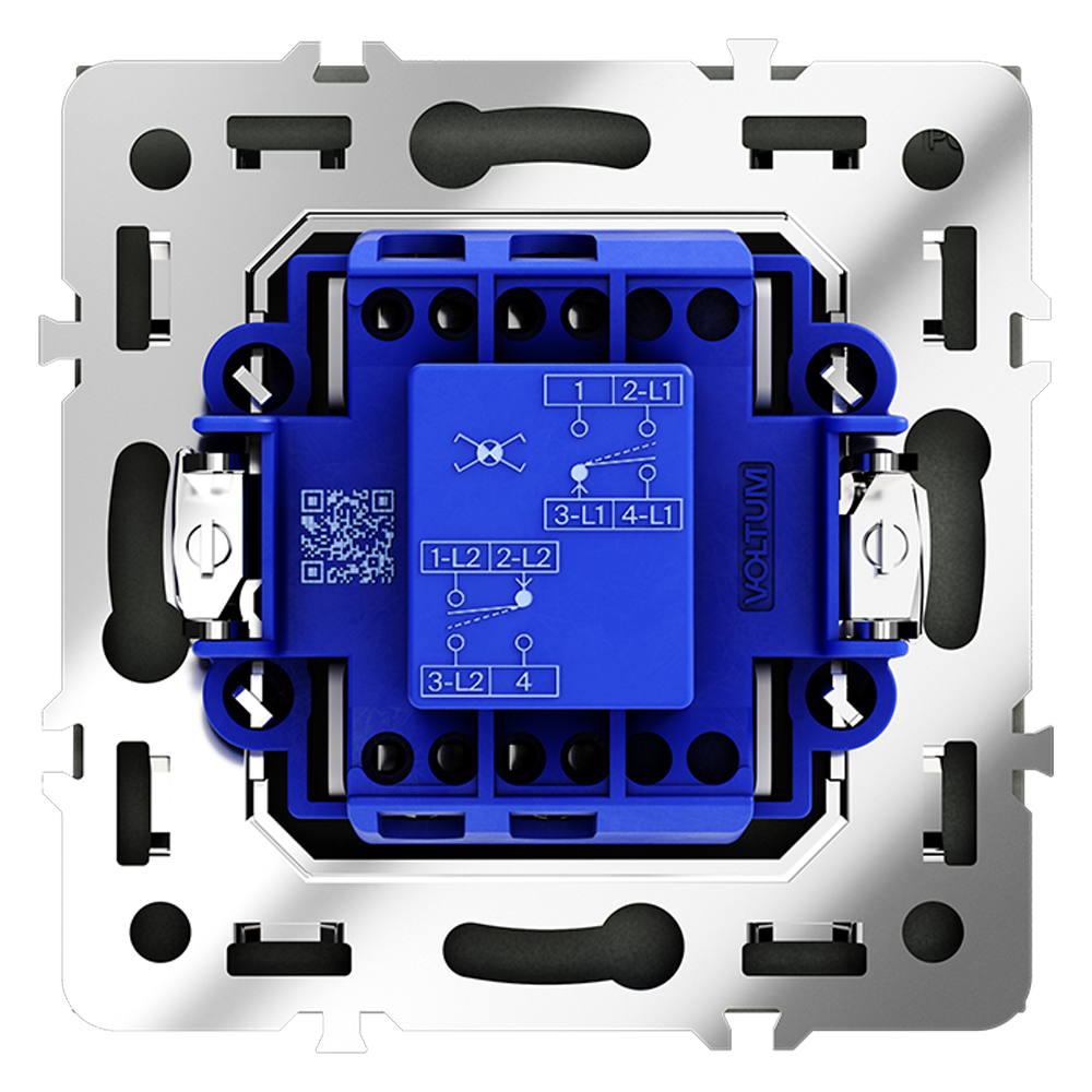 Выключатель одноклавишный встраиваемый перекрестный Voltum S70 Графит VLS010507 — изображение 3