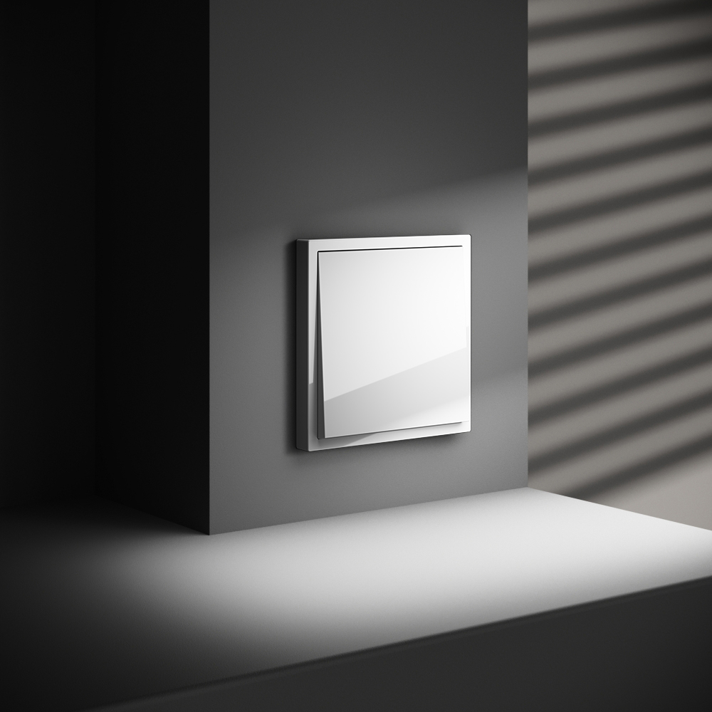 Выключатель одноклавишный встраиваемый с самовозвратом Voltum S70 Белый Глянцевый VLS010601 — изображение 4