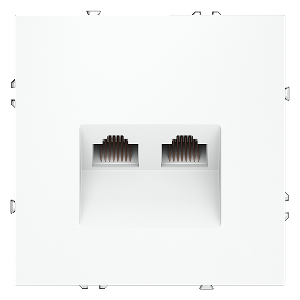 Розетка встраиваемая двойная Ethernet Voltum S70 RJ45+RJ45 Cat.6 Белый матовый VLS060202