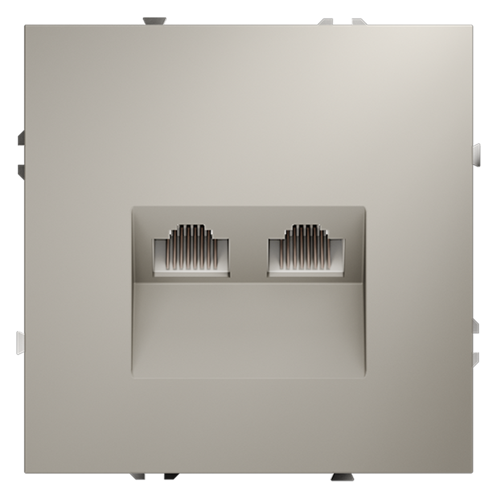 Розетка встраиваемая двойная Ethernet Voltum S70 RJ45+RJ45 Cat.6 Кашемир VLS060203