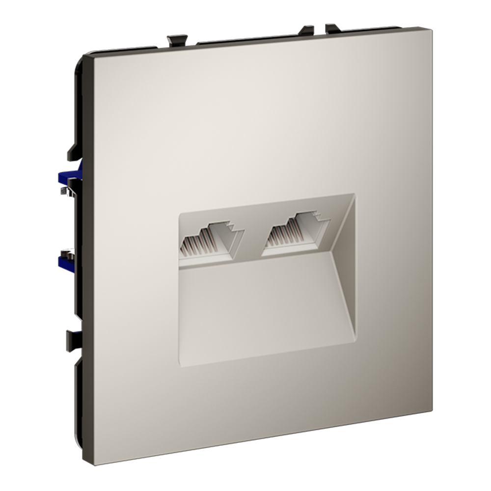 Розетка встраиваемая двойная Ethernet Voltum S70 RJ45+RJ45 Cat.6 Кашемир VLS060203 — изображение 2