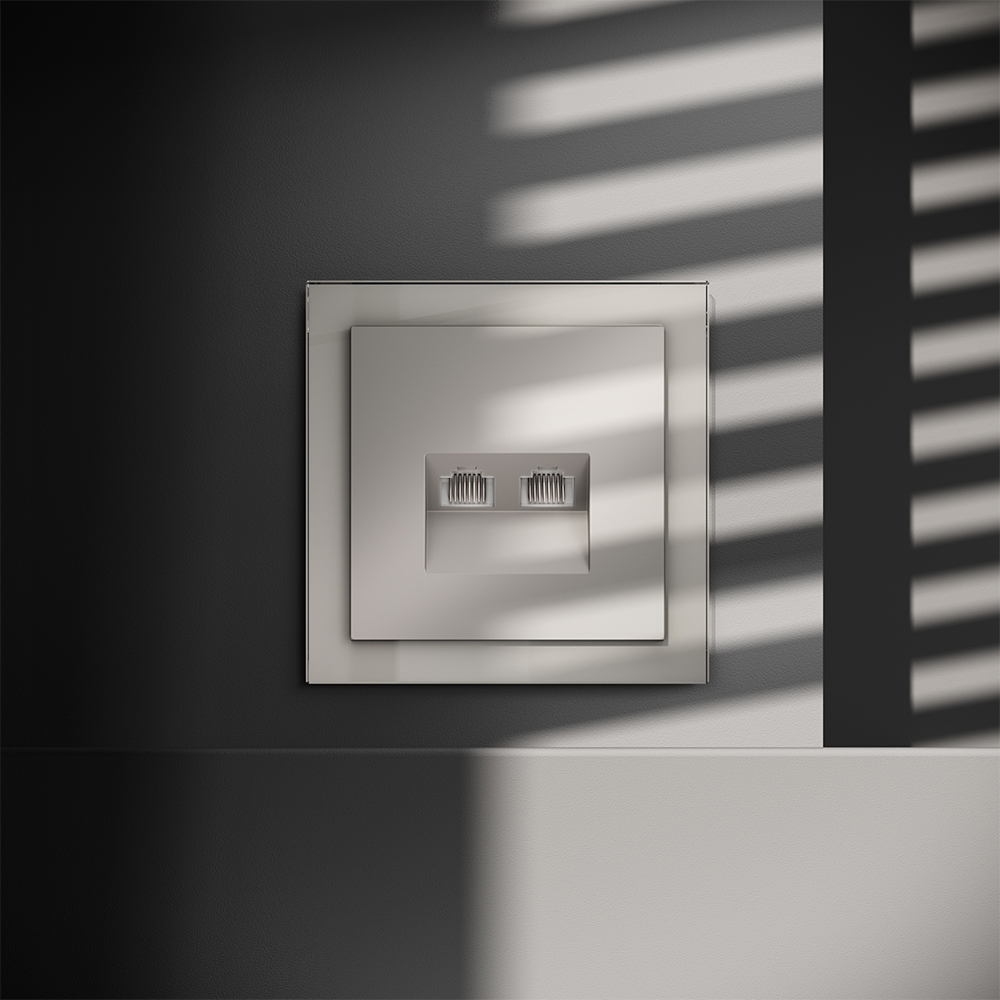 Розетка встраиваемая двойная Ethernet Voltum S70 RJ45+RJ45 Cat.6 Кашемир VLS060203 — изображение 4