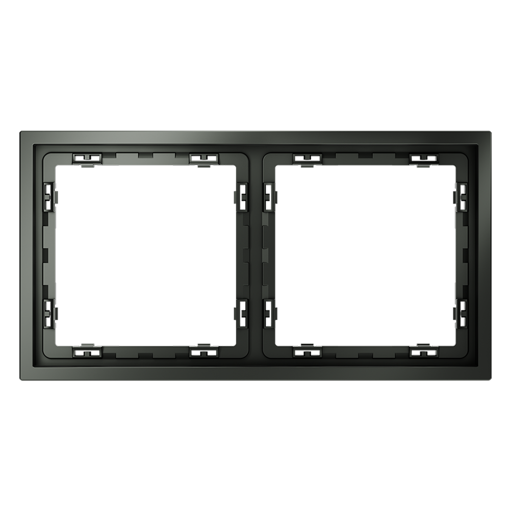 Рамка пластиковая Voltum S70 на 2 поста Титан глянцевый VLS100206