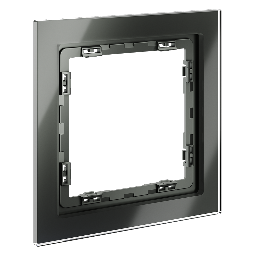 Рамка стеклянная Voltum S70 на 1 пост Титан глянцевый VLS110106 — изображение 2