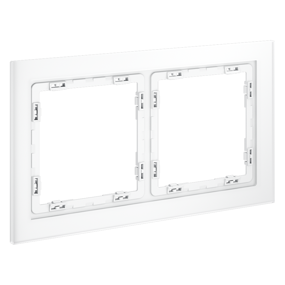 Рамка стеклянная Voltum S70 на 2 поста Белый матовый VLS110202 — изображение 2