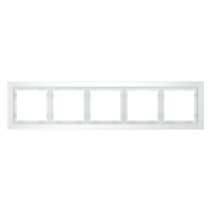 Рамка стеклянная Voltum S70 на 5 постов Белый матовый VLS110502