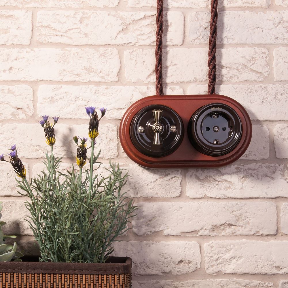 Переключатель-выключатель одноклавишный Werkel Коричневый W5612014 — изображение 3