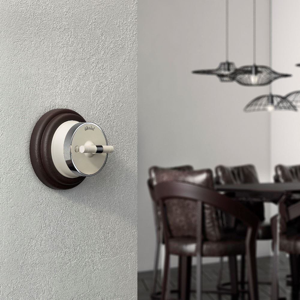 Переключатель-выключатель одноклавишный Werkel Vintage Слоновая кость матовый / Хром W5812055 — изображение 2